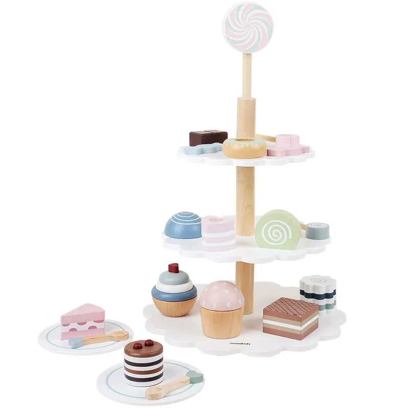 Girl's Birthday Gift Wooden Cake Toy