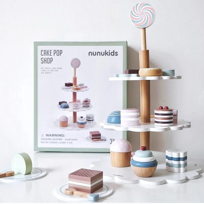 Girl's Birthday Gift Wooden Cake Toy