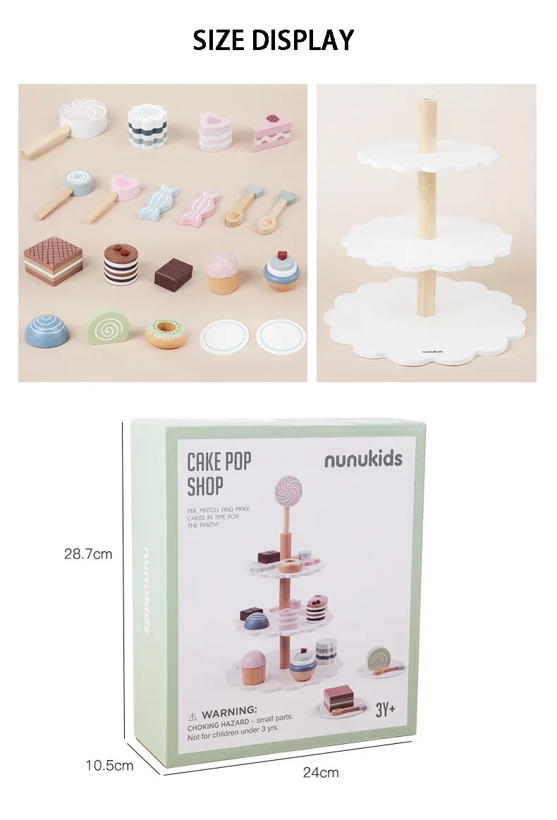 Girl's Birthday Gift Wooden Cake Toy