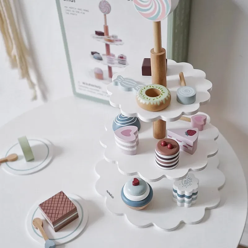 Girl's Birthday Gift Wooden Cake Toy