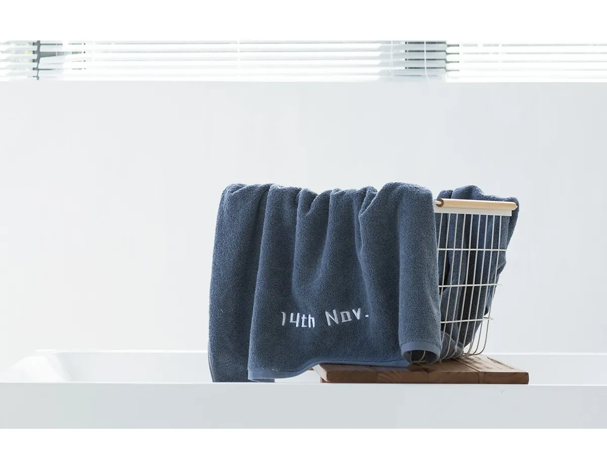 Customized Date Bath Towel, Birthday Embroidery