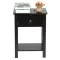 Black, MDF Painted, 40x30x55cm, Bedside Table