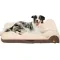 MEWOOFUN Orthopedic Dog Bed For Medium Dogs - Egg Crate Foam Sofa With Waterproof Lining & Anti-Slip Bottom, Washable Removable Cover Brown, Large