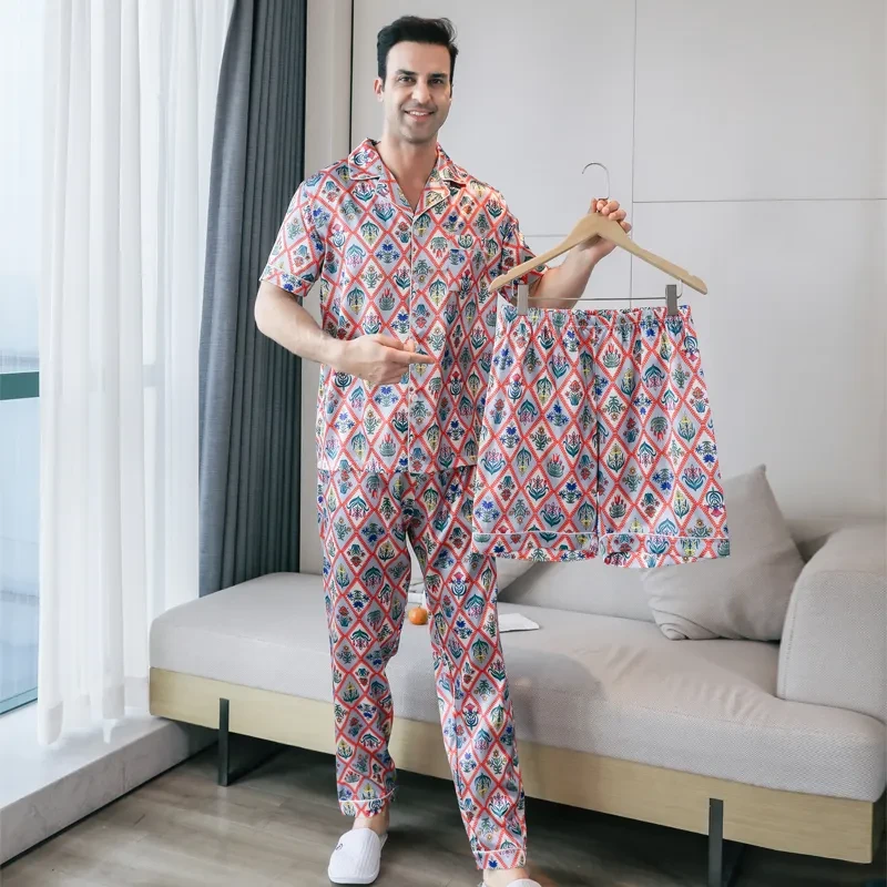 Men's Ice Silk Double Short Suit