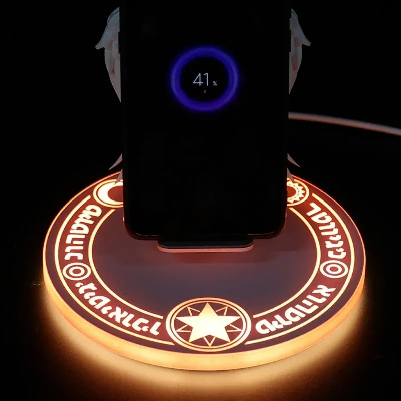Universal Colorful LED Angel Wings Qi Wireless Charger Charge Dock For Mobile Phone Fast Charger