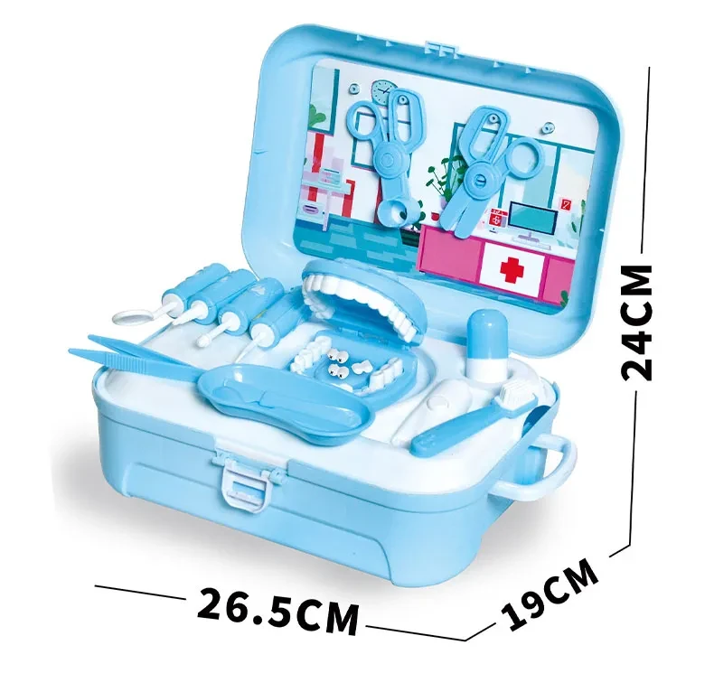 Children's Play Family Doctor Toy Backpack Storage Box
