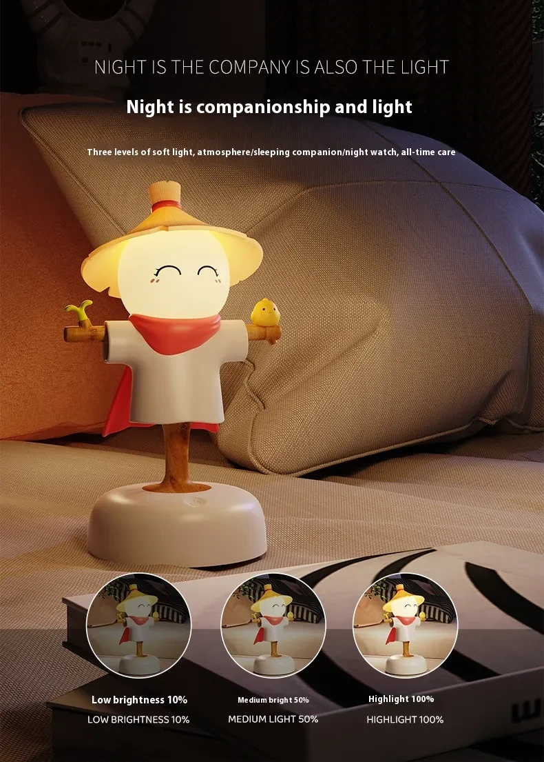 Scarecrow Small Night Lamp USB Home Bedroom Sleeping Ambience Light