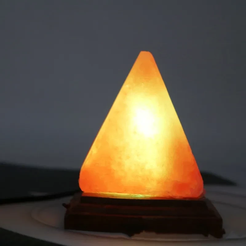 Imported Crystal Himalayan Salt Lamp USB Plug Creative Salt Lamp Pyramid ShapeDedicated To The Computer