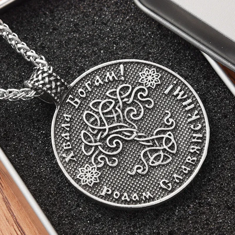 Heart-shaped Double-sided Slavic Rune Pendant Alloy Plating