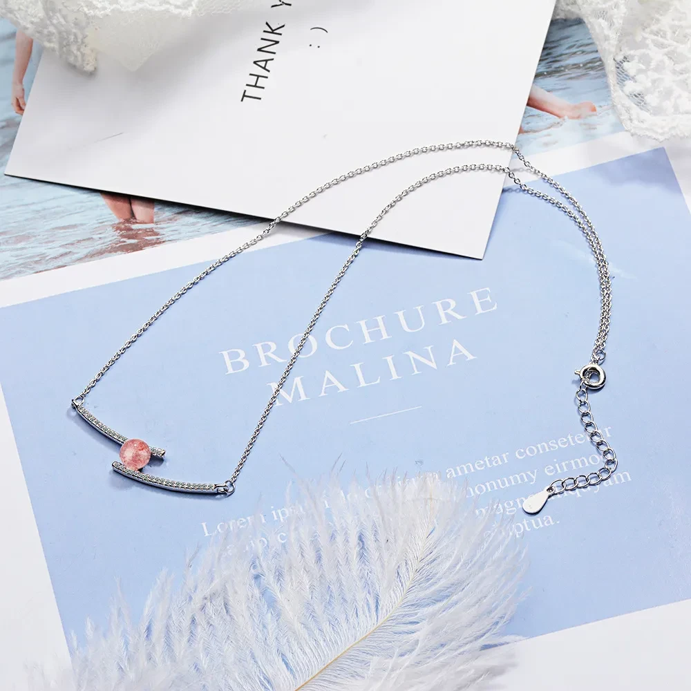Simple Strawberry Crystal Crystal With Peach Blossom Setting