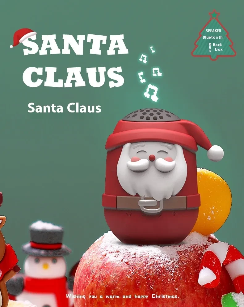 Cute Mini Portable Cartoon Santa Claus Bluetooth Stereo