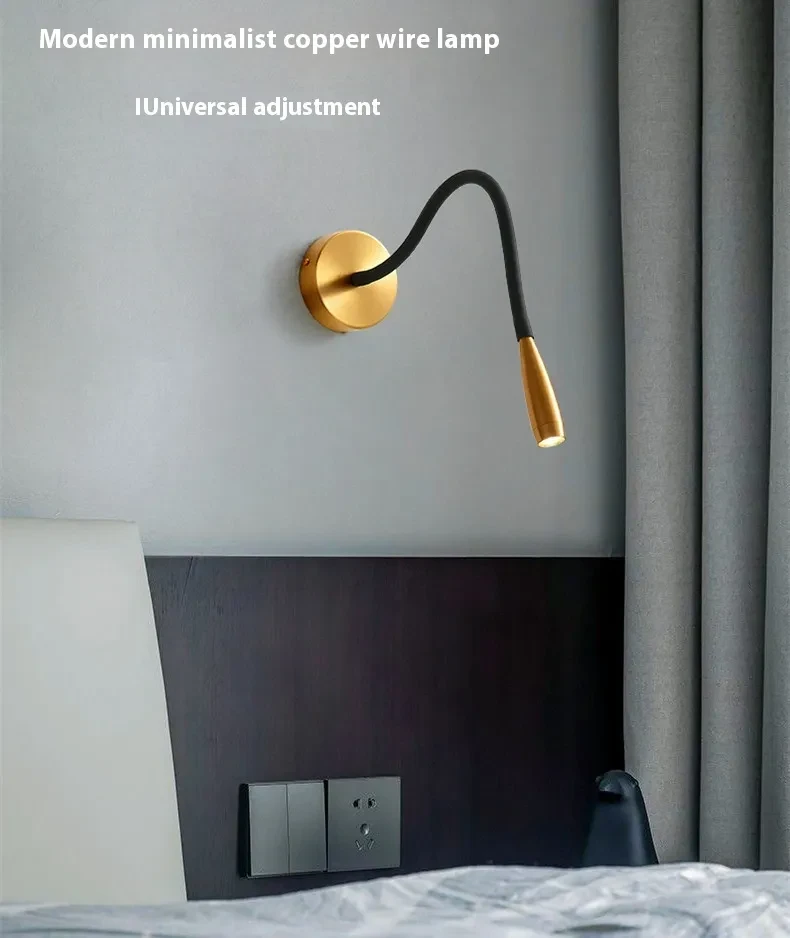 Hose Wall Lamp Bedside LED Copper Lamp