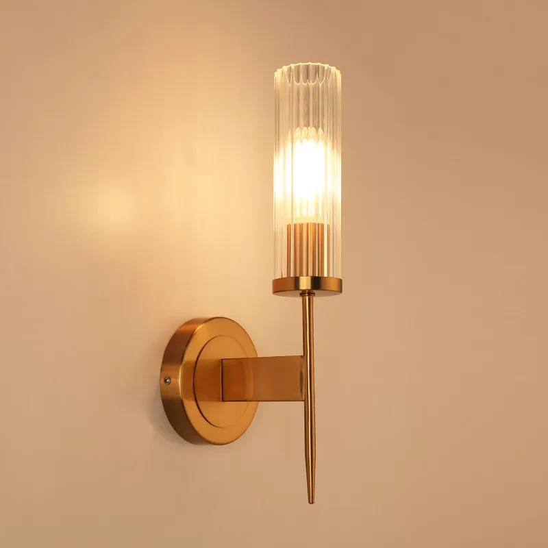 Wall Lamp Fashion Glass Bedroom Bedside Lamp Living Room Hallway Hotel Project Aisle Lamp