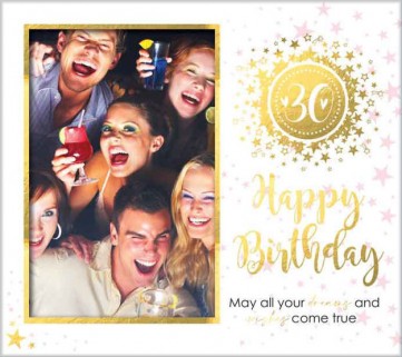 **30TH MDF GOLD FOIL PF 6X4