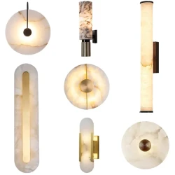 Marble Wall Lamp TV Background Wall Copper Bedside Lamp