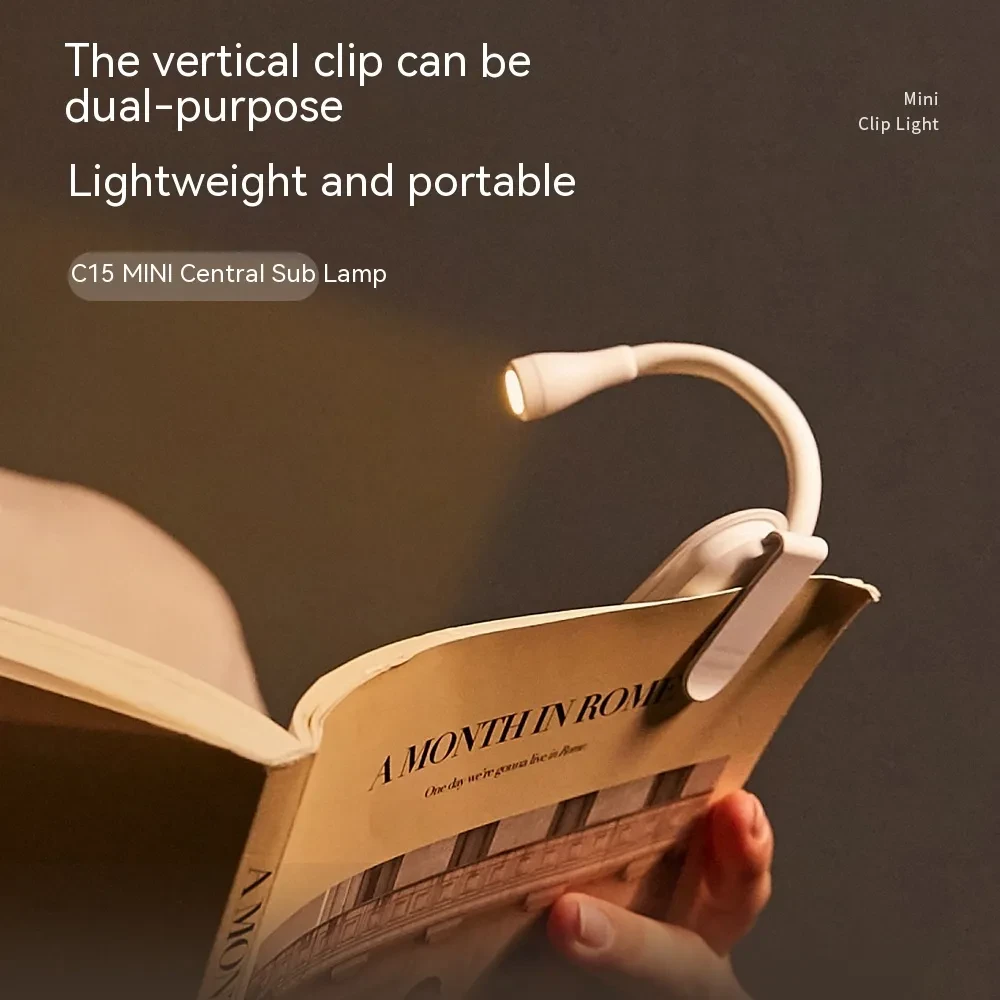 Book Holder Small Night Lamp USB Rechargeable LED Eye Protection