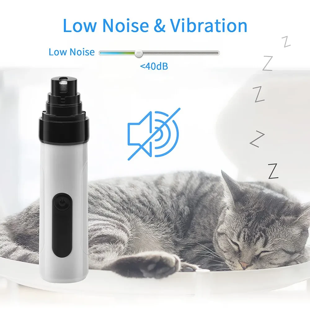 Electric Dog Nail Clippers Grinders Rechargeable USB Charging Pet Quiet Cat Paws Nail Grooming Trimmer Tools