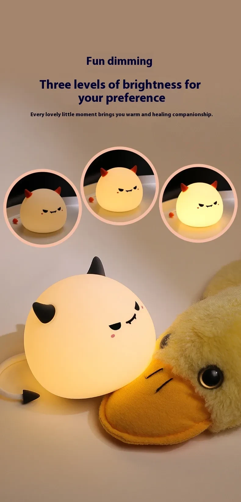 Monster Small Night Lamp Rechargeable Halloween Atmosphere Silicone Pat Lamp
