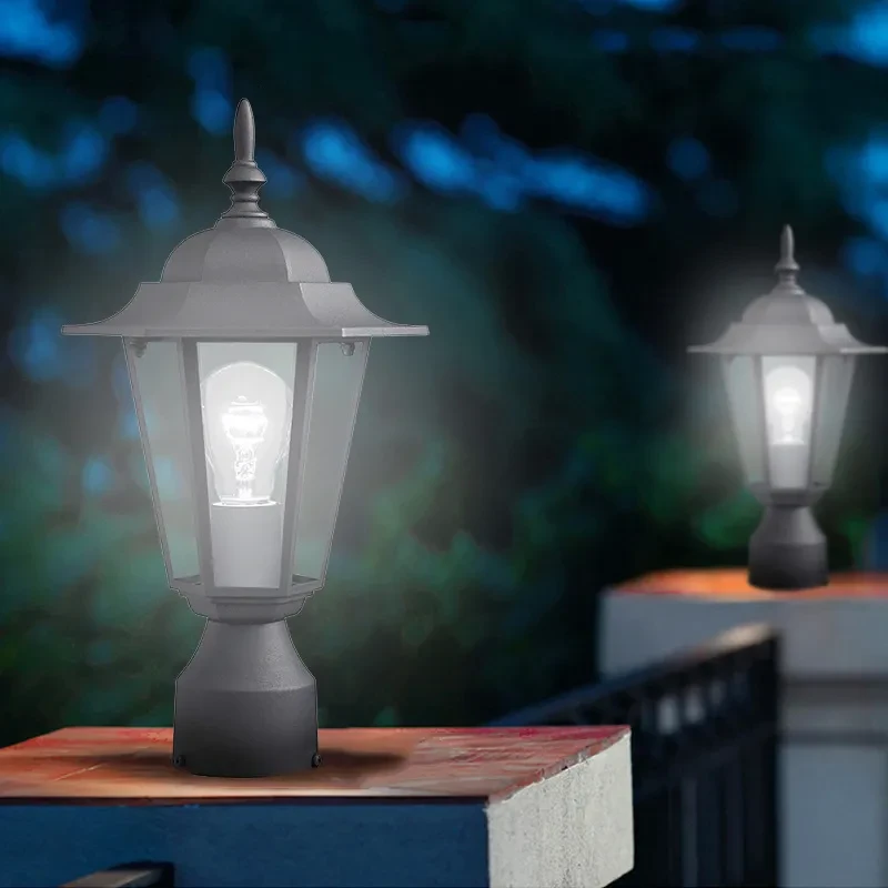 Column hexagonal wall lamp