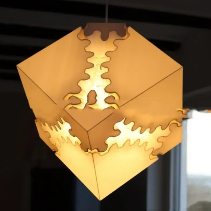 3D Rotating Gear Cube Lamp