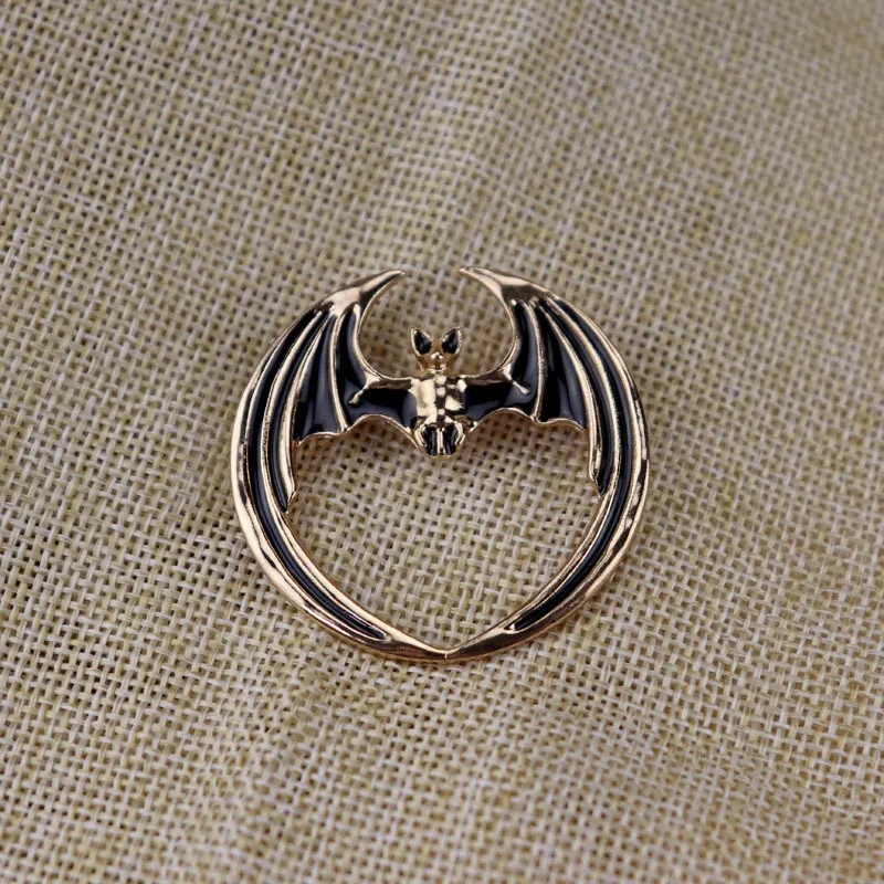 Vintage Enamel Dripping Bat Brooch