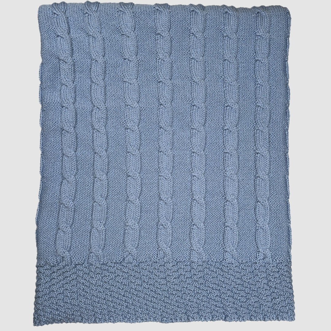 Luxe NZ Merino Cable Blanket - t 80x90cm