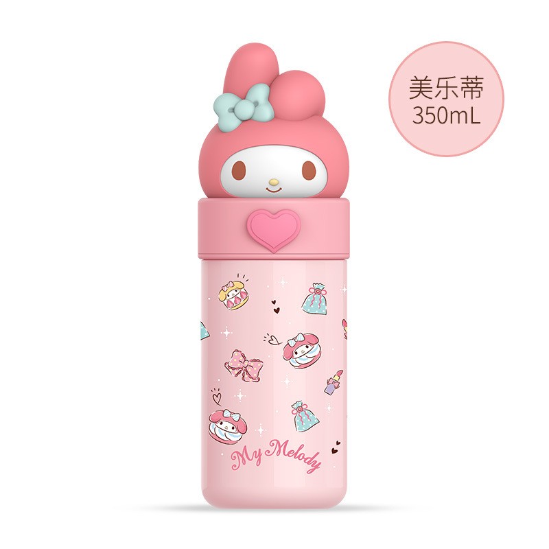 Sanrio Hello Kitty Water Cup 350ML Kawaii My Melody Thermos Cup, Anime Cartoon Kuromi Juice Cup, Insulated Water Bottle for Kids