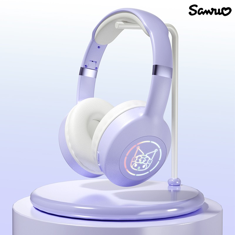 Miniso Sanrio EM-368 Bluetooth 5.2 Headphones Stereo Sound Wireless Earphones with RGB Light, Kuromi, Melody, and Hello Kitty Designs