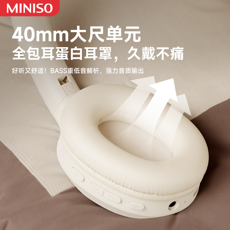 Original MINISO MCD02 Bluetooth V5.3 HIFI Sound Headset Low Latency, Portable Folding Wireless Headphones, 2023 New