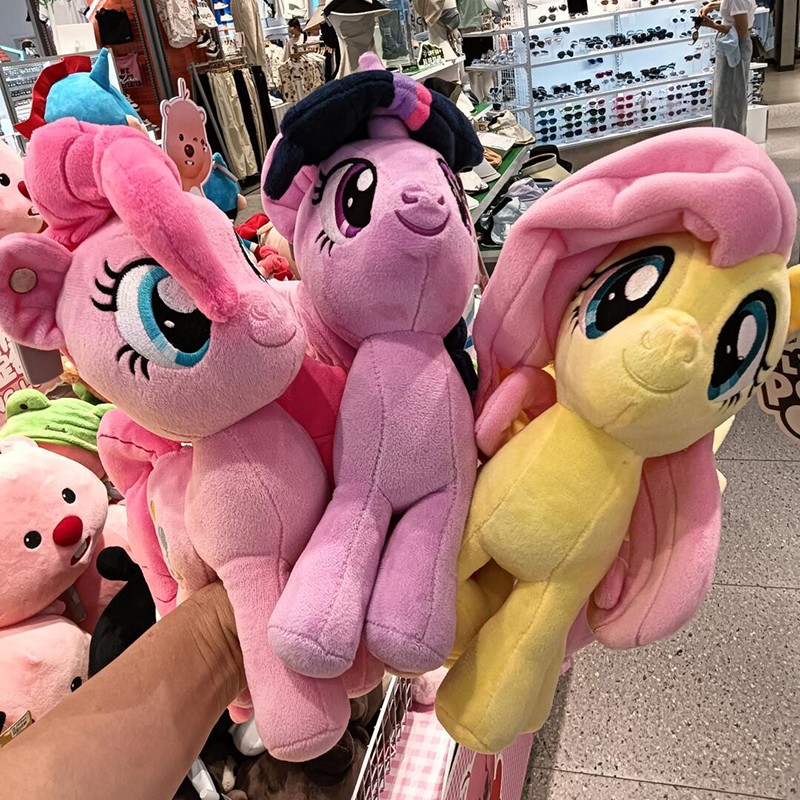 MINISO My Little Pony Anime Plush Doll Toys Prototype Cartoon Pinkie Pie and Fluttershy Soft Doll Throw Pillow, Perfect Children's Gift