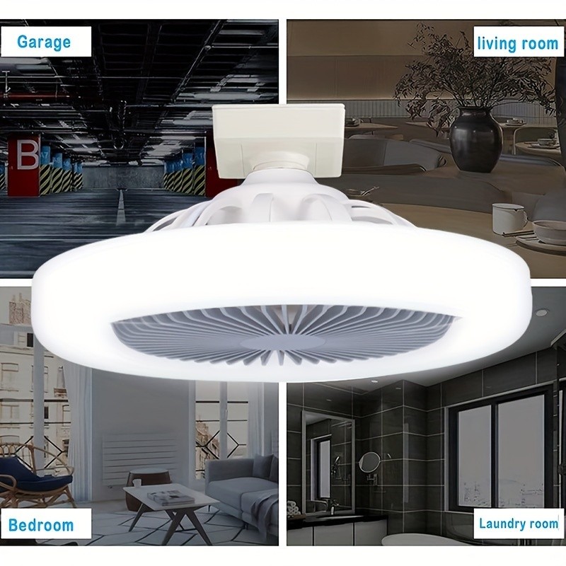 Socket Light and Remote Control Adjustable Wind Speed Mode Bulb, Screw-In Socket Light, Easy to Install Adjustable Wind Speed Mini Pendant Light, Suitable for Bedrooms, Kitchens, Living Rooms - E27 Base