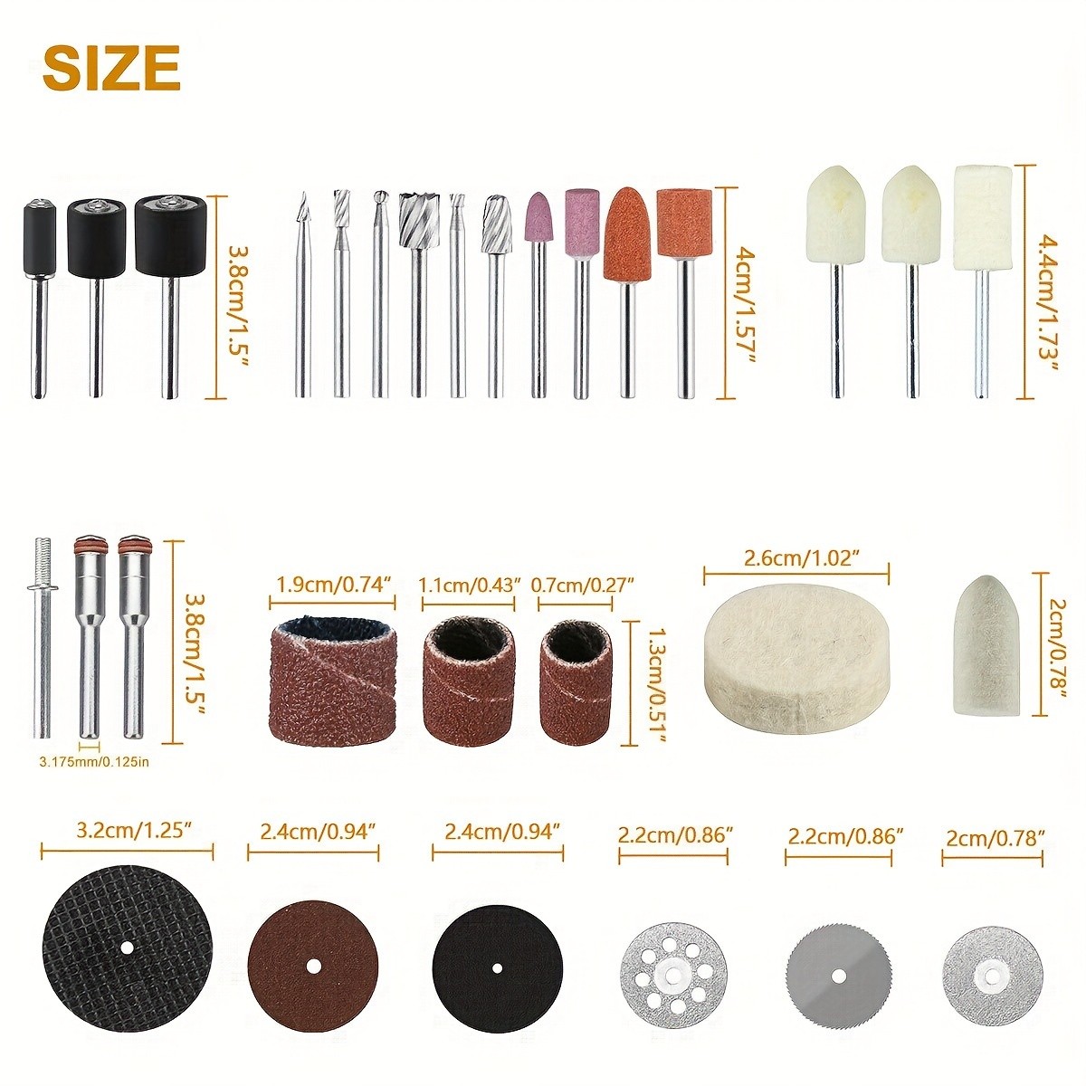 217Pcs Rotary Tool Accessories Kit Comprehensive Set with Grinding Heads, Wool Wheels, Cutting Discs, and More for Versatile Cutting, Grinding, Carving, and Polishing