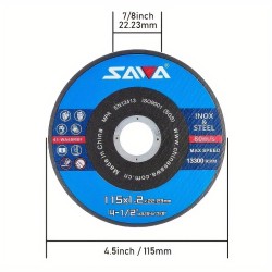 Value Pack of 50pcs SAWA Cut Off Wheels  4-1/2" x 3/64" x 7/8" Cutting Discs for Metal and Stainless Steel  General Purpose Metal Cutting Discs