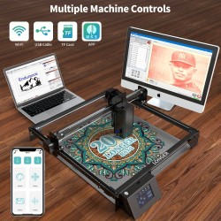 Longer RAY5 Laser Engraver  20000mW Output Power, 3.5" Touch Screen, APP Offline Control, DIY Engraver Tool for Metal, Glass, Wood, Engraving Area 15.75"x14.37"