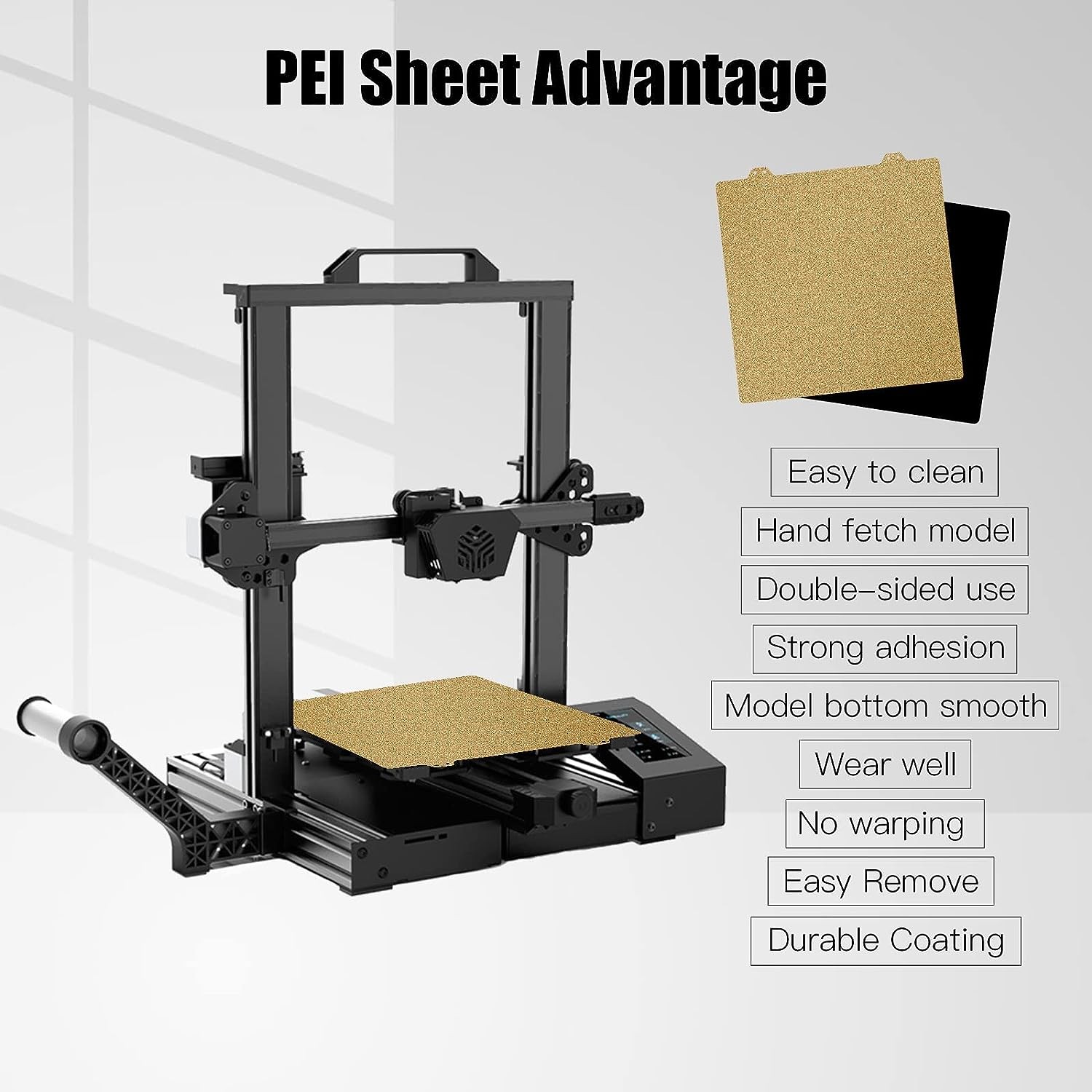 PEI Sheet 220/235/310mm Double-Sided PEI Magnetic Build Plate Spring Steel Sheet with Magnetic Base for Ender 3, CR10, P1P