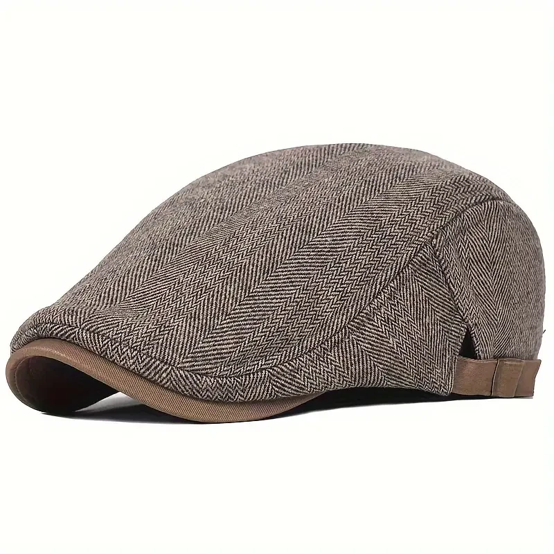 Vintage Herringbone Gatsby Beret Thick Warm Flat Cap