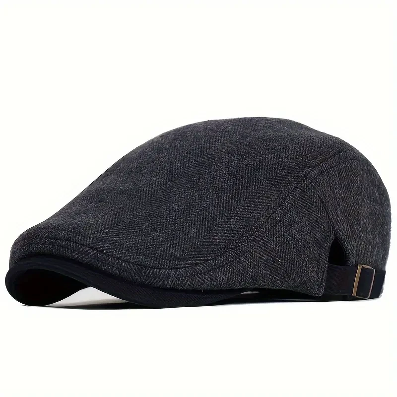 Vintage Herringbone Gatsby Beret Thick Warm Flat Cap
