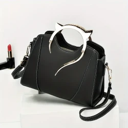 Chic Cat-Ear Tote Satchel  Versatile Women's Shoulder Bag