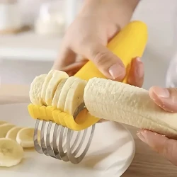 Stainless Steel Banana & Cucumber Slicer  Handy Kitchen Gadget