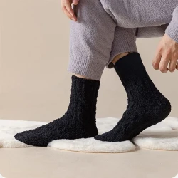 Winter Warm Fuzzy Coral Fleece Socks  Thick Velvet Home Sleeping Floor Socks for Men & Women