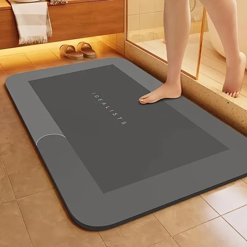 Ultra-Absorbent Diatomaceous Earth Quick-Dry Bath Mat Non-Slip & Soft