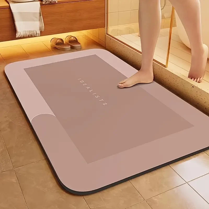 Ultra-Absorbent Diatomaceous Earth Quick-Dry Bath Mat Non-Slip & Soft