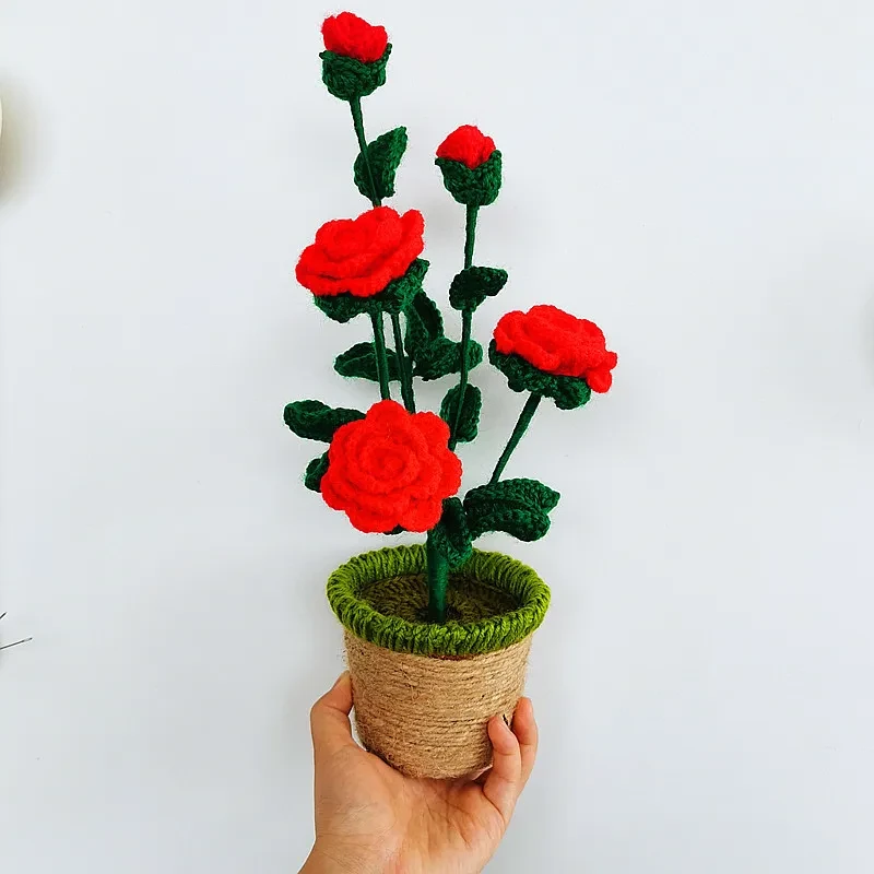 Handmade Sunflower and Rose Plush Plant