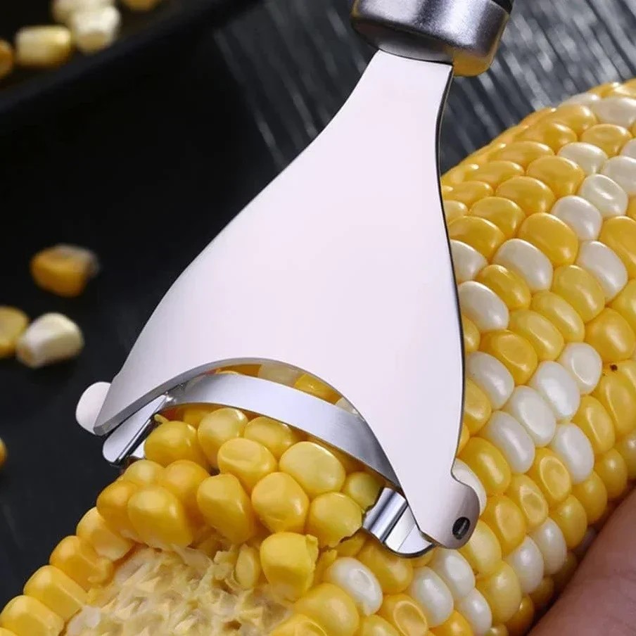 Stainless Steel Serrated Corn Peeler Efficient Corn Shaver, Thresher & Multi-Functional Kitchen Gadget