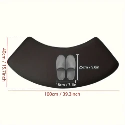 Non-Slip Bath Mat, Thickened Polyester Shower Door Rug, Half-Circle Entryway Foot Mat, Hand-Washable, Low Pile, Machine-Made, 660g/, 1.2cm Thick, Kitchen & Bathroom Decor