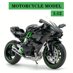 1:12 Alloy Motorcycle Toy Model  Black Motorcycle with Sound & Light Effects