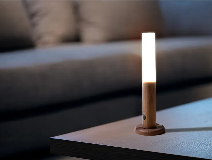Auto LED USB Magnetic Wood Wireless Night Light