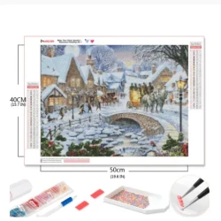 Home Decor Snow Winter Embroidery Set