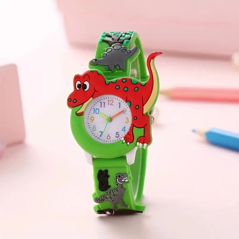 Kids 3D Dinosaur Quartz Watch Cartoon Silicone Student Watch