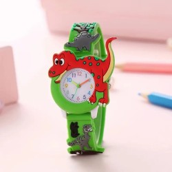 Kids 3D Dinosaur Quartz Watch  Cartoon Silicone Student Watch